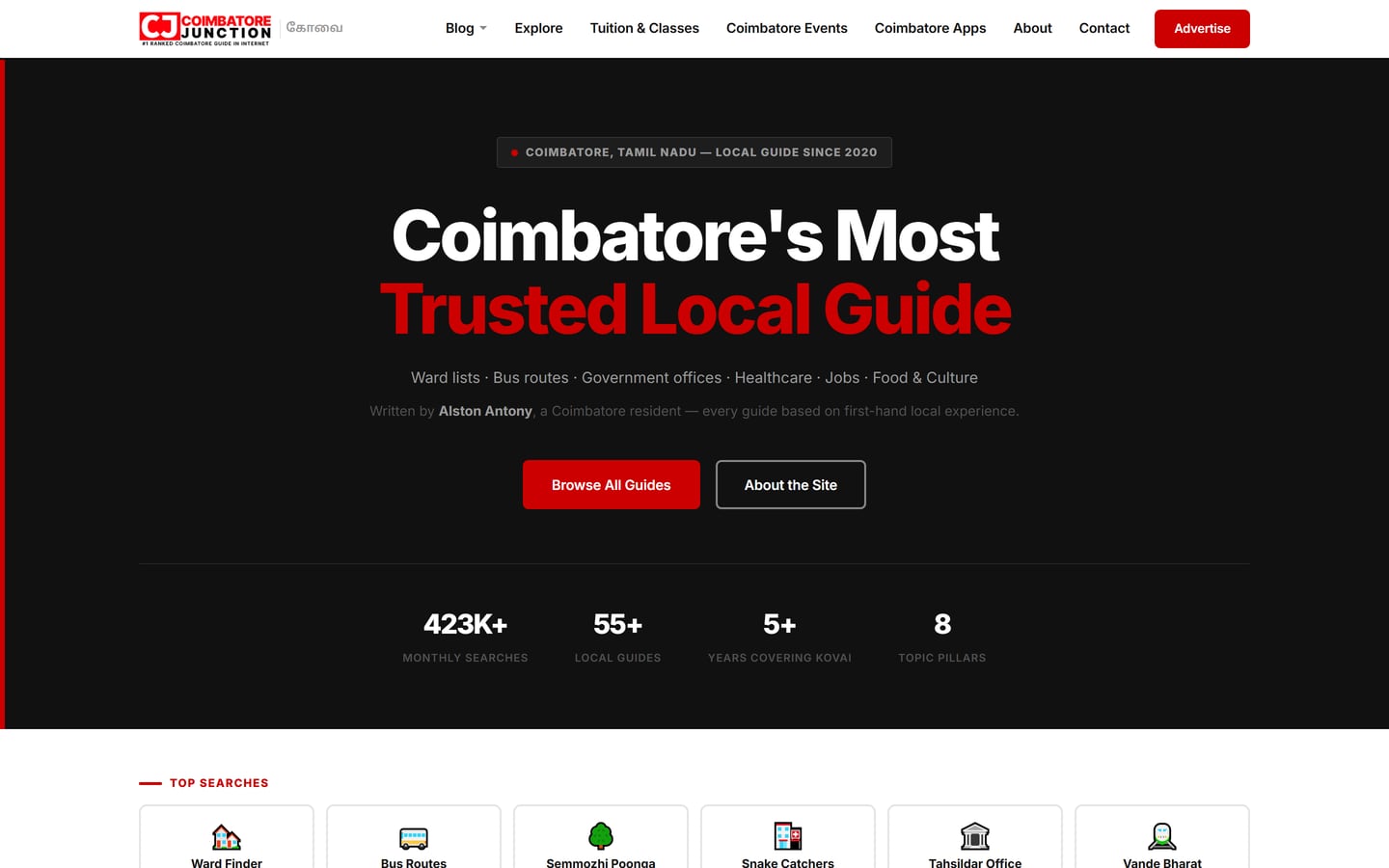 Screenshot of coimbatorejunction.in
